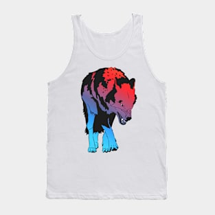 Red Blue Wolf Tank Top